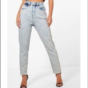Boohoo Acid Wash Mom Jeans (petite)